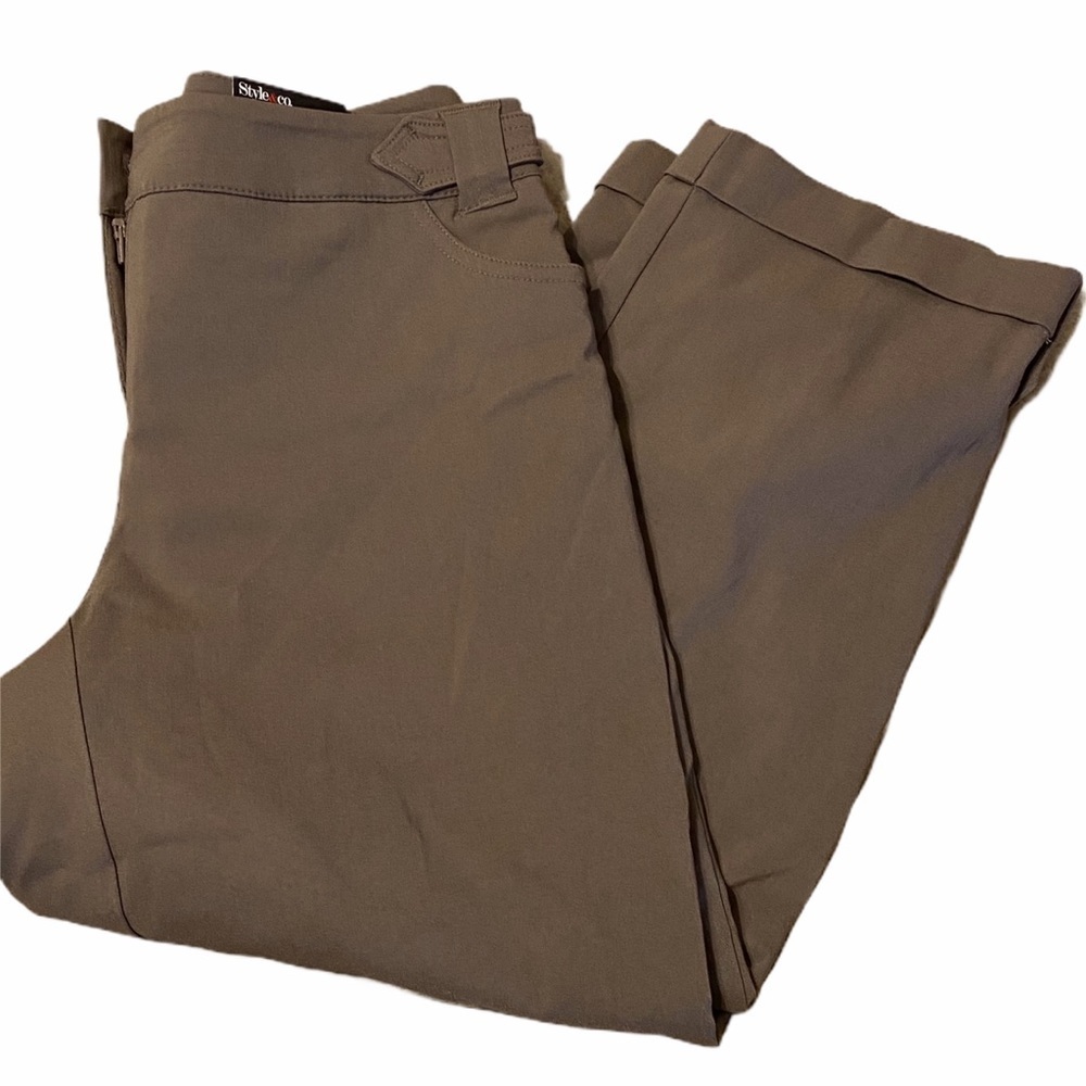 Style‎ & Co mid calf warm taupe pants size 4 NWT